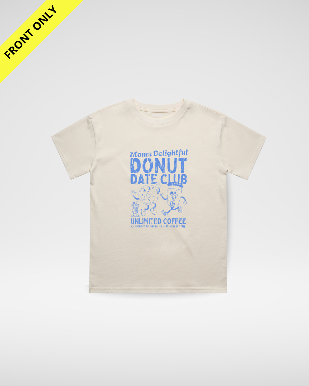 MOMS DONUT DATE CLUB TEE - CREAM (FRONT ONLY)
