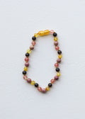 Raw Honey Baltic Amber : Smokey Quartz + Rhodonite || Necklace