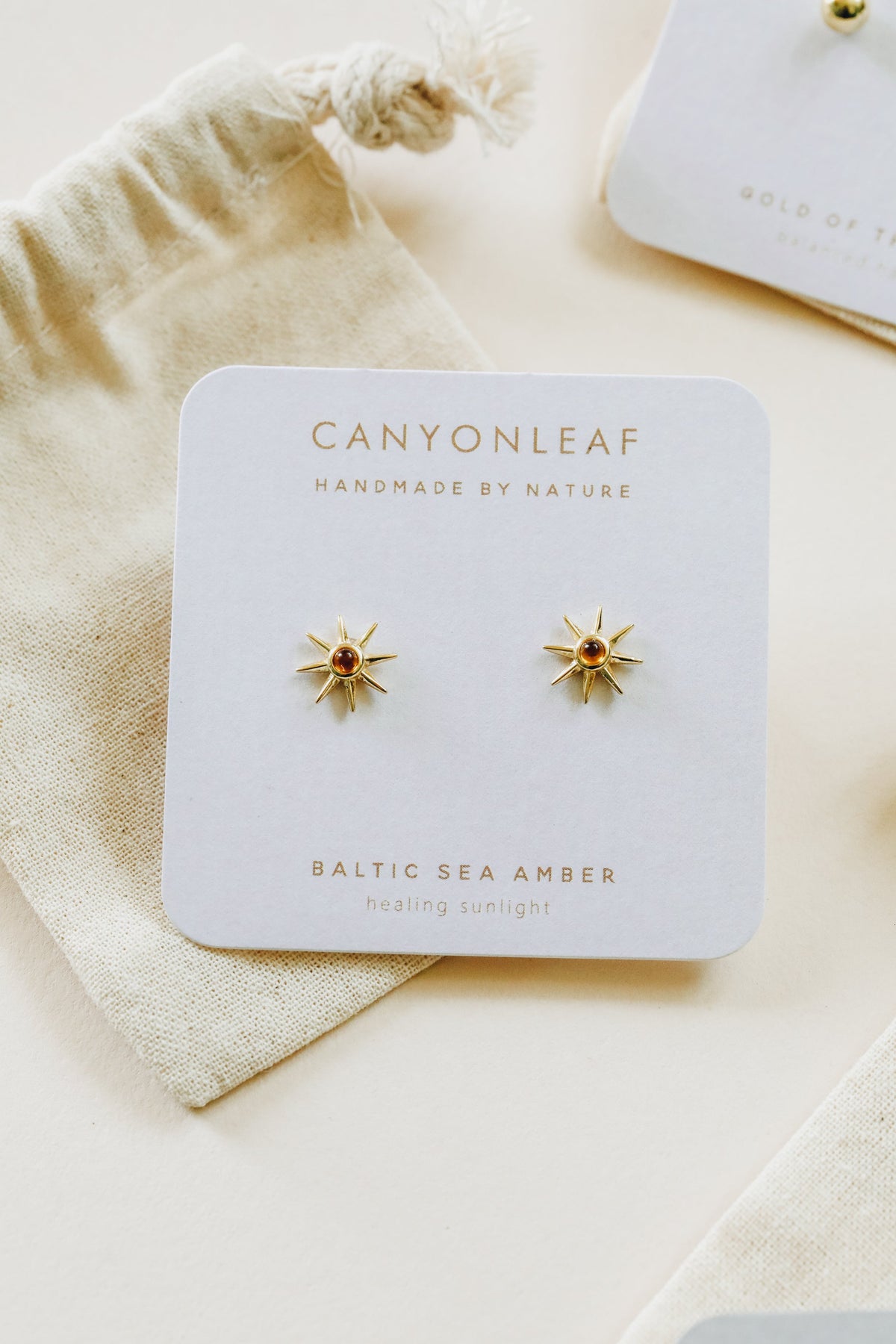 18K Gold Vermeil + Baltic Sea Amber || Sunshine Earrings 