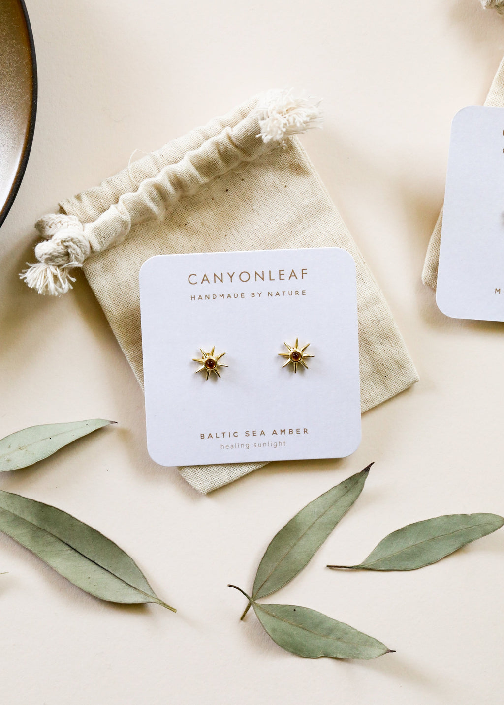 18K Gold Vermeil + Baltic Sea Amber || Sunshine Earrings 