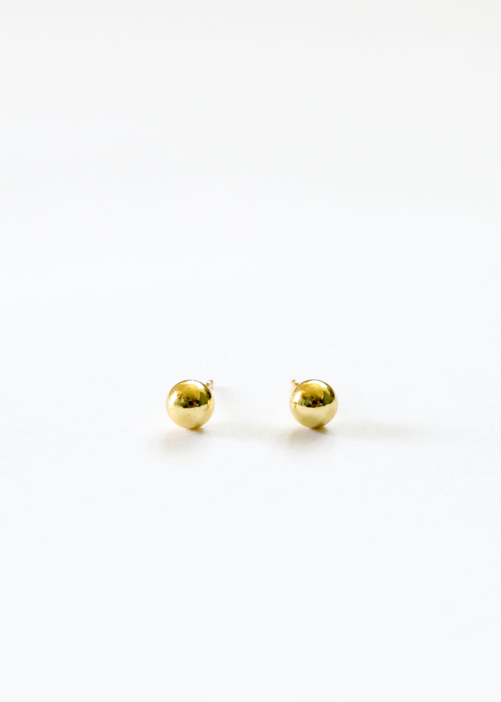 18K Gold Vermeil Ball Earrings || 6mm || Everyday + Simple Stud