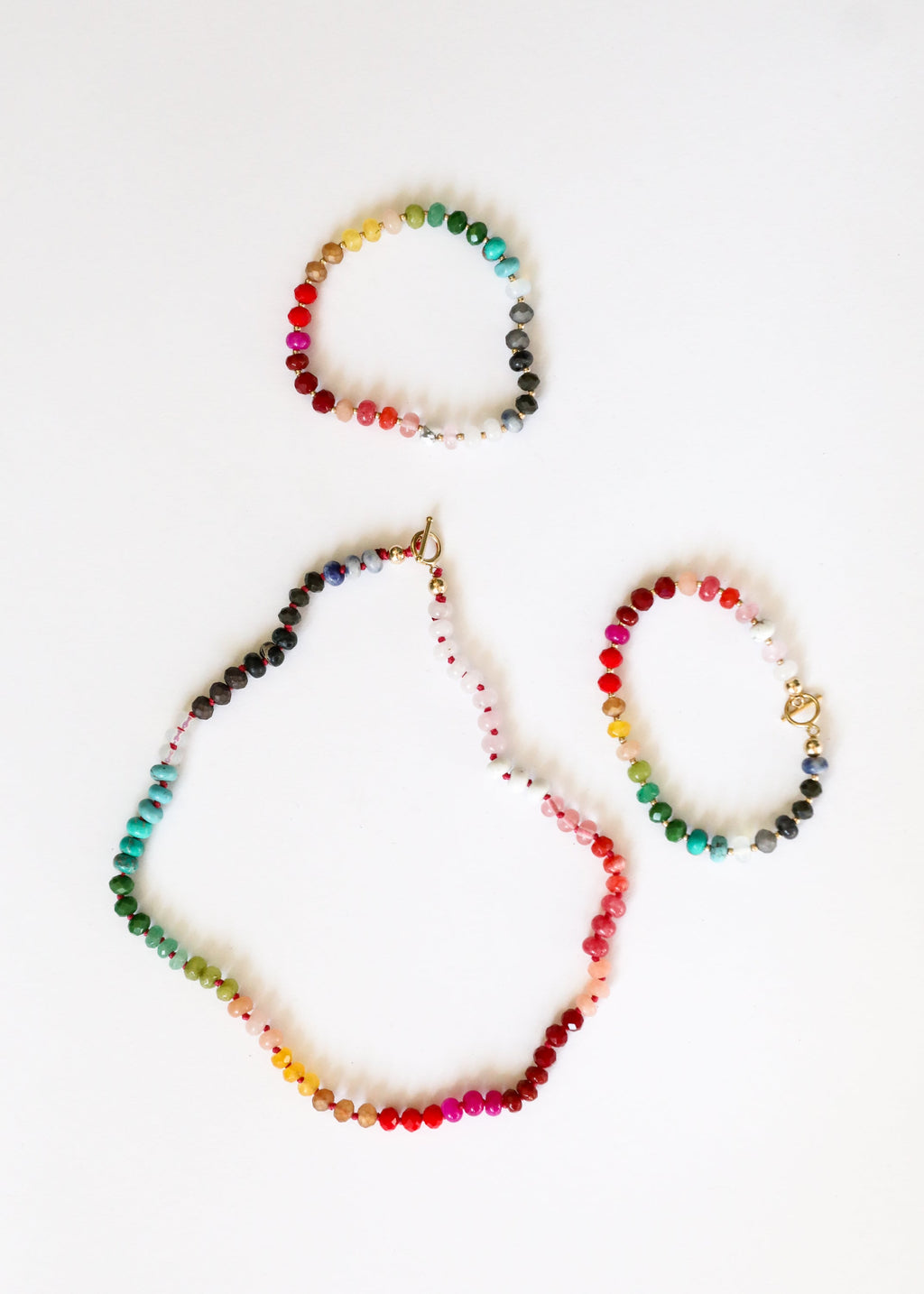 Natural Gemstone Necklace + 14k Gold Filled Toggle : Paradise