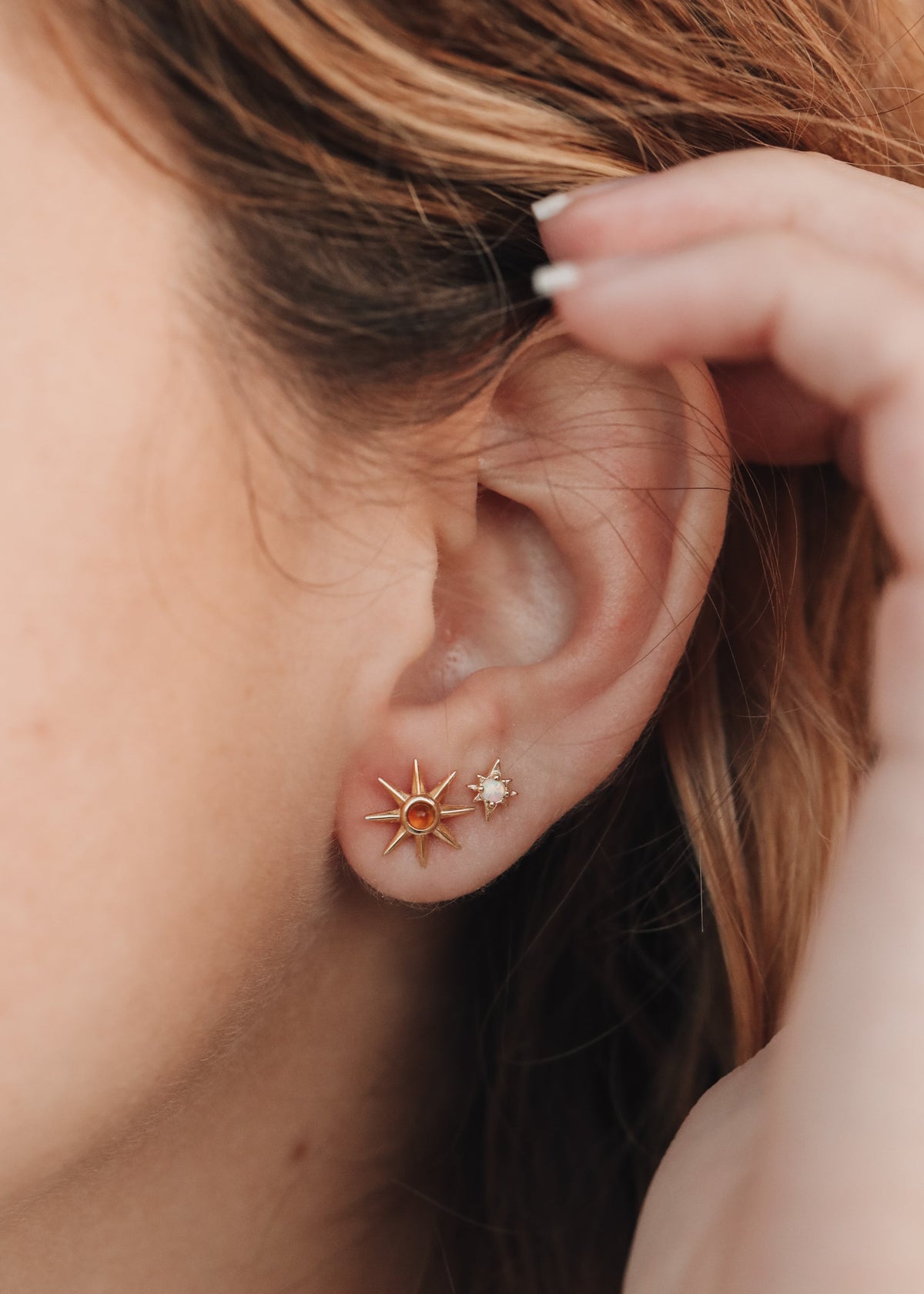 18K Gold Vermeil + Baltic Sea Amber || Sunshine Earrings 