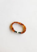 Raw Cognac Baltic Amber || Lava + Jade + Agate || Adult Bracelet