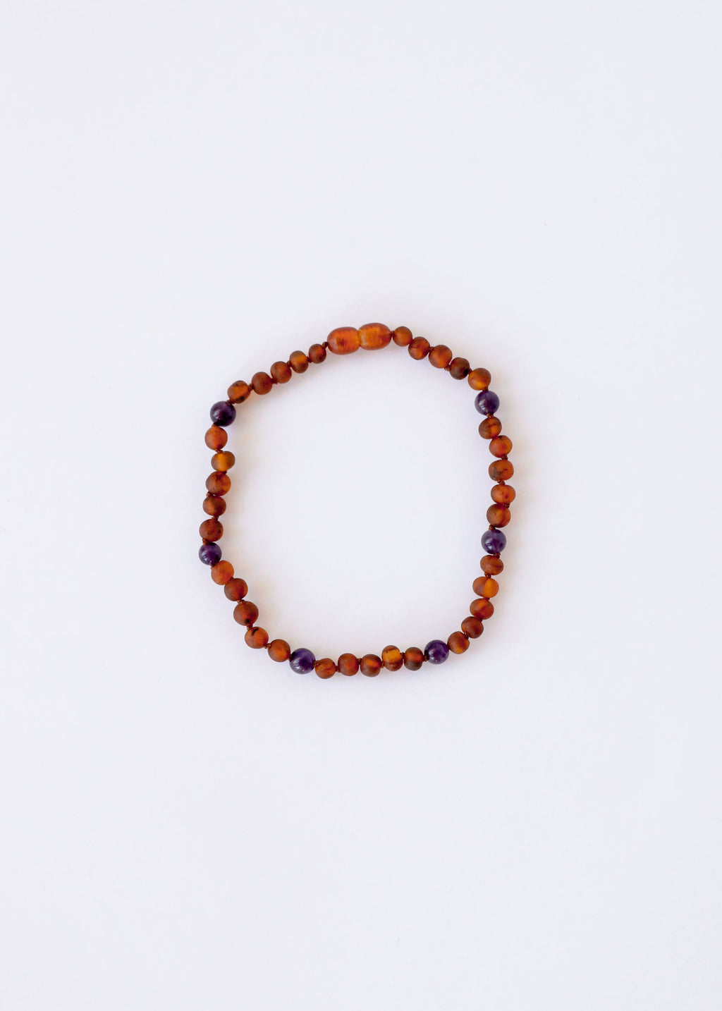 Raw Cognac Baltic Amber + Amethyst || Halo Necklace ||
