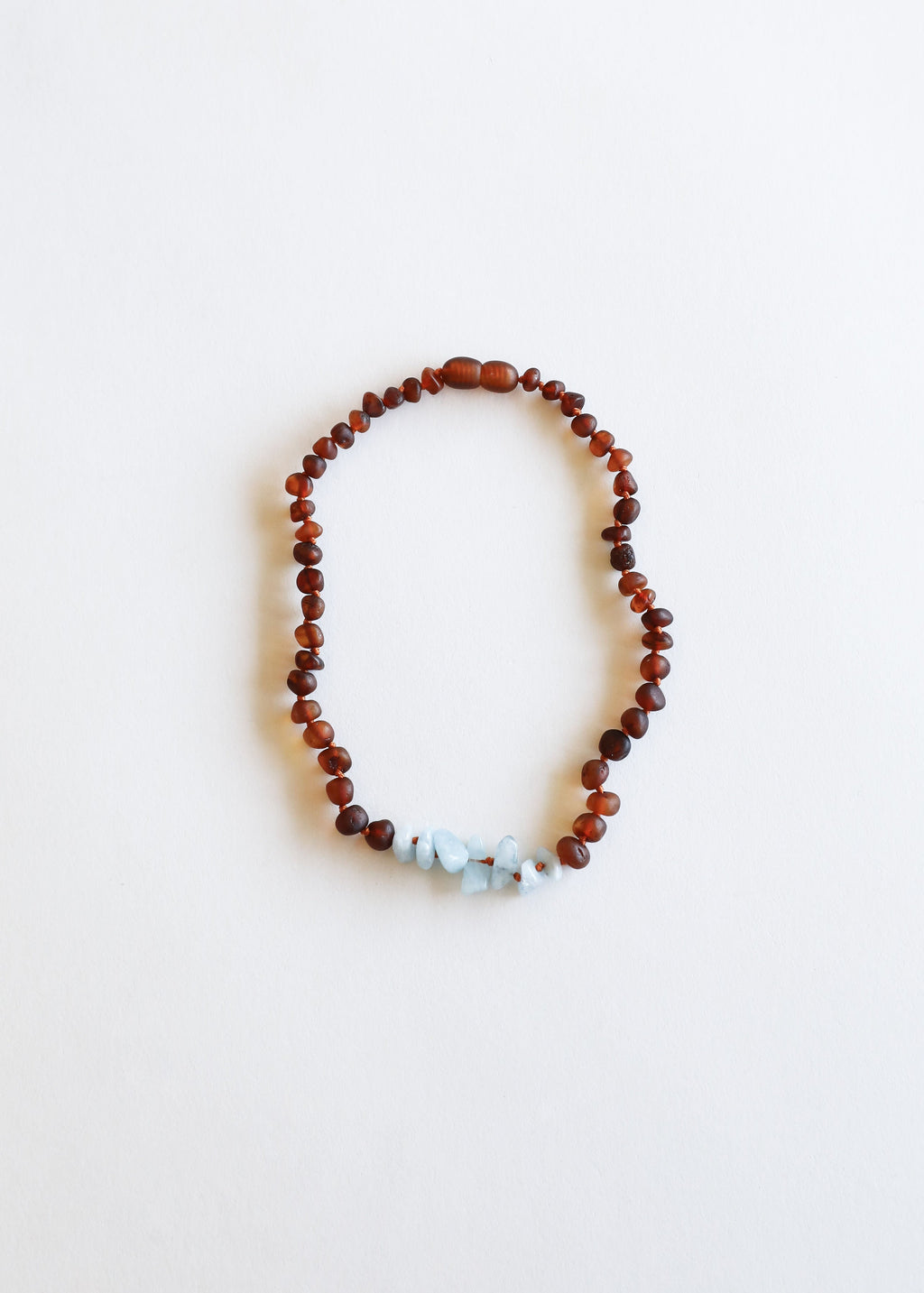 Raw Cognac Baltic Amber + Raw Aquamarine  || Necklace Set