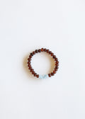 Raw Cognac Baltic Amber + Raw Aquamarine || Adult Bracelet