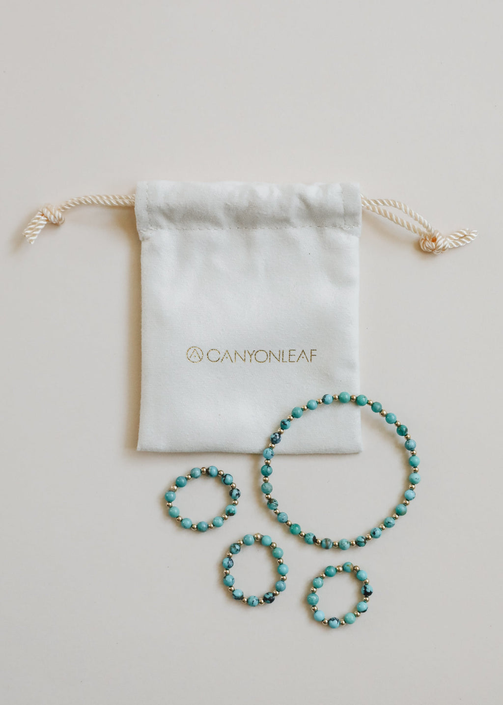 Natural Turquoise + 14k Gold Filled Sun || Stretch Ring