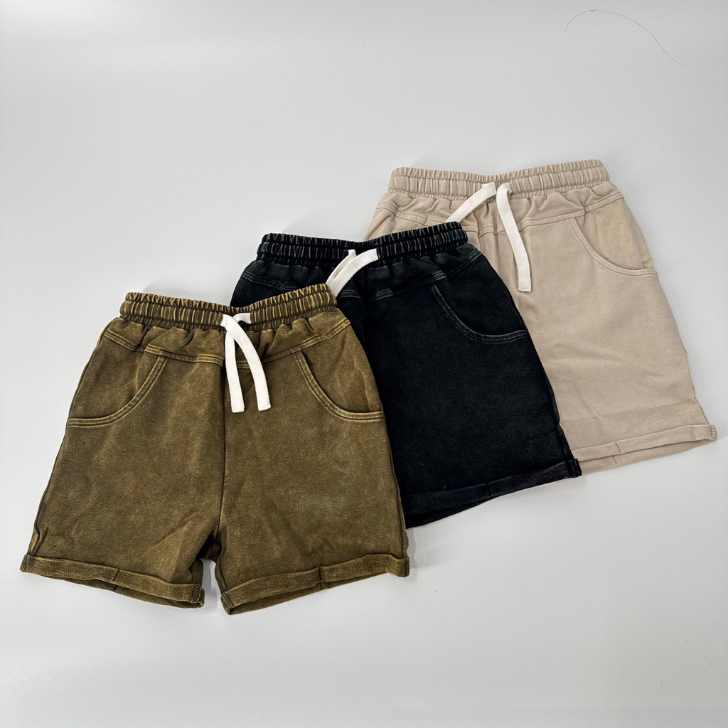 VINTAGE WASH SHORTS - KHAKI