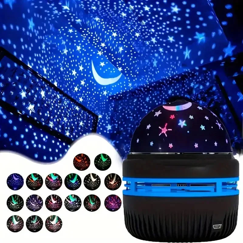 LED Starry Sky Projector Night Light – USB Moon & Star Lamp