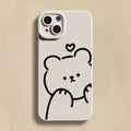 Minimalist Bear Silicone Phone Case for iPhone