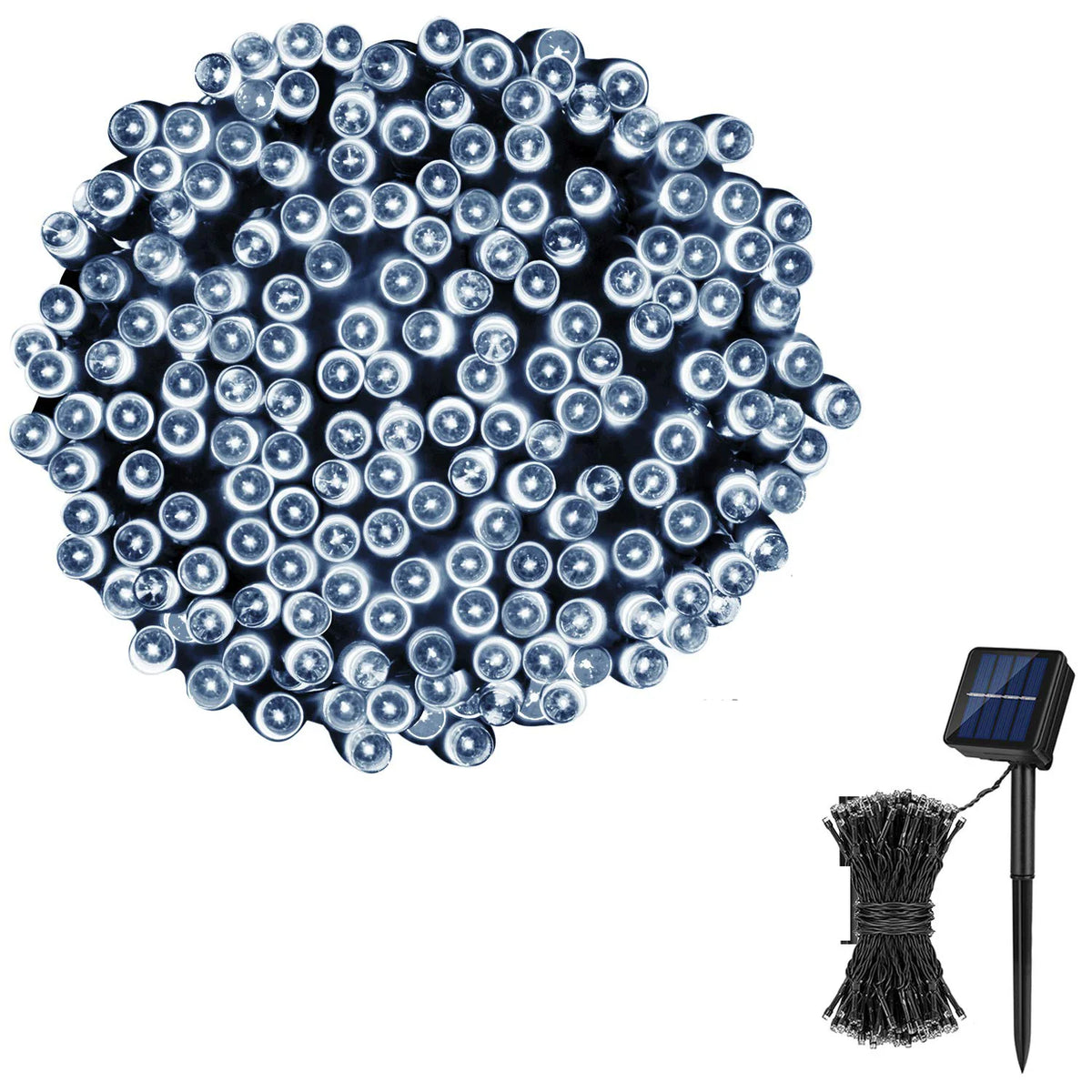 Solar Outdoor Fairy String Lights – IP65 Waterproof with 8 Modes & Memory Function