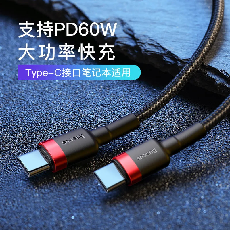 Baseus 60W PD Fast-Charging USB-C Cable – Nylon Braided