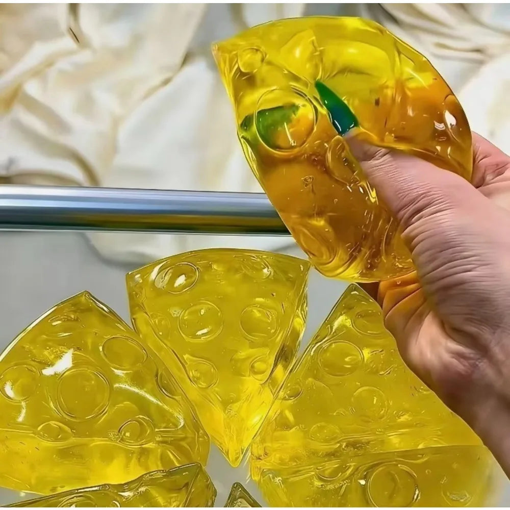Squishy Honey Cheese Square Fidgets Toys Super Soft Mochi Cheese Squeeze Toy Funny Anti-stress Sensory Toy for Adults