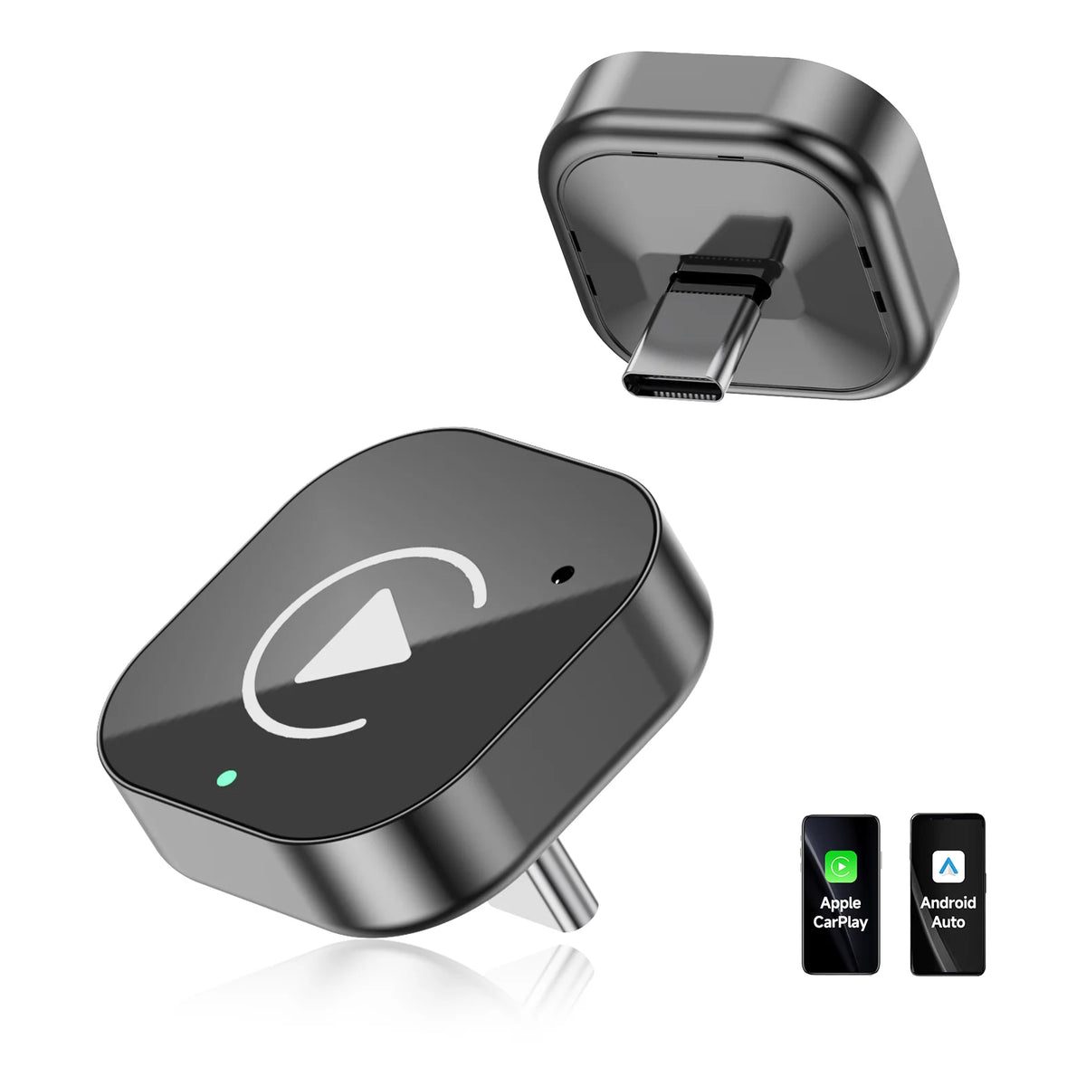 Wireless CarPlay and Android Auto Adapter – 2-in-1 USB-C Dongle