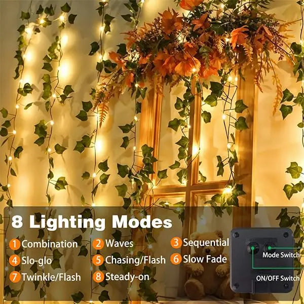 Solar Outdoor Fairy String Lights – IP65 Waterproof with 8 Modes & Memory Function