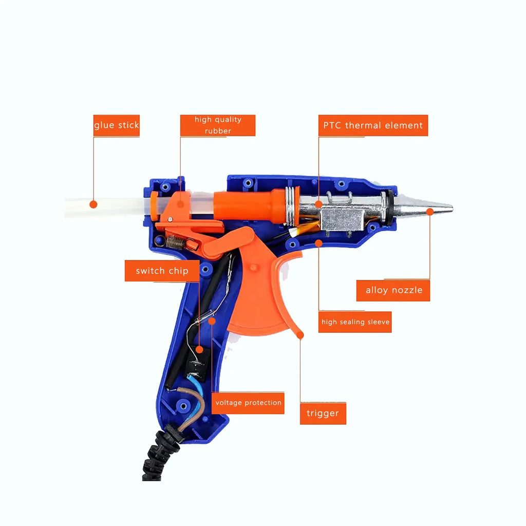 20W Mini Hot Melt Glue Gun - DIY Craft Glue Gun Kit with 7mm Glue Sticks