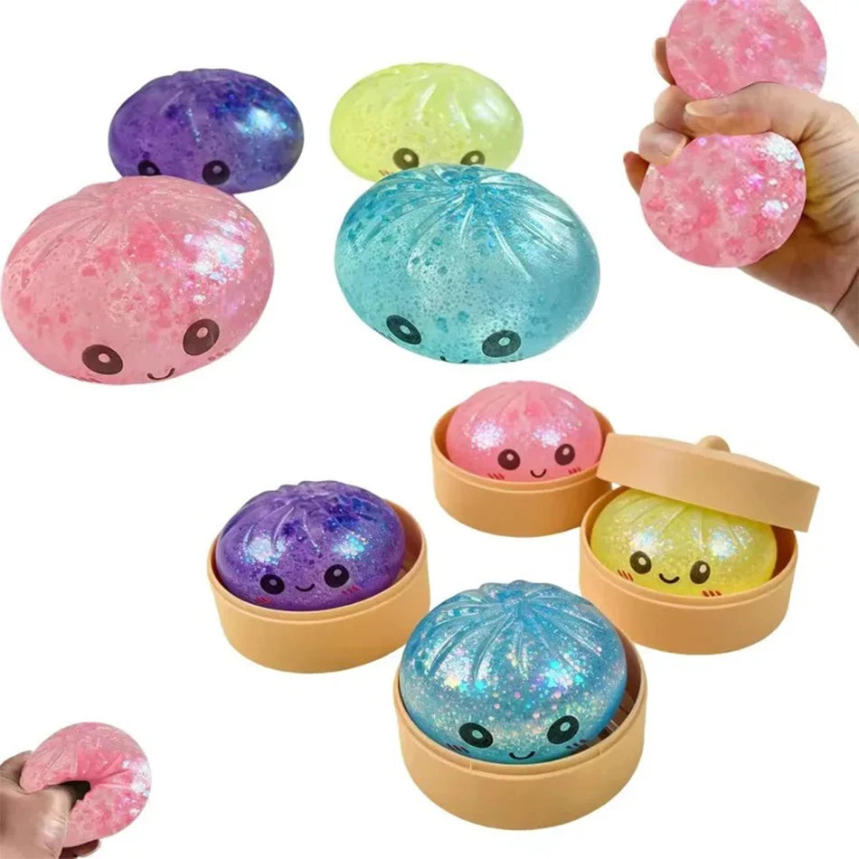 Mini Glitter Dumpling Squishy Toy