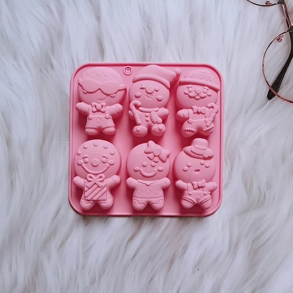 Christmas Gingerbread Man Candy Mold Silicone Mold Cookie Chocolate Baking Cake Mould DIY Christmas Atmosphere Scented Candle