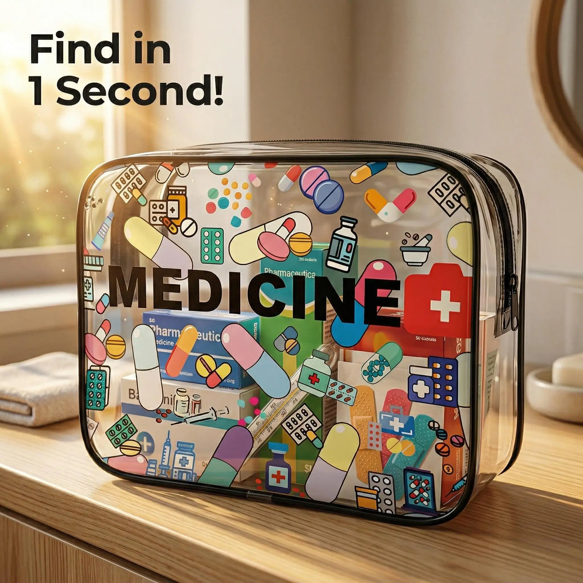 Clear PVC Travel Medicine Bag