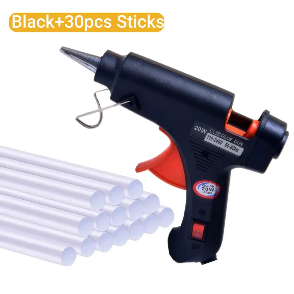 20W Mini Hot Melt Glue Gun - DIY Craft Glue Gun Kit with 7mm Glue Sticks