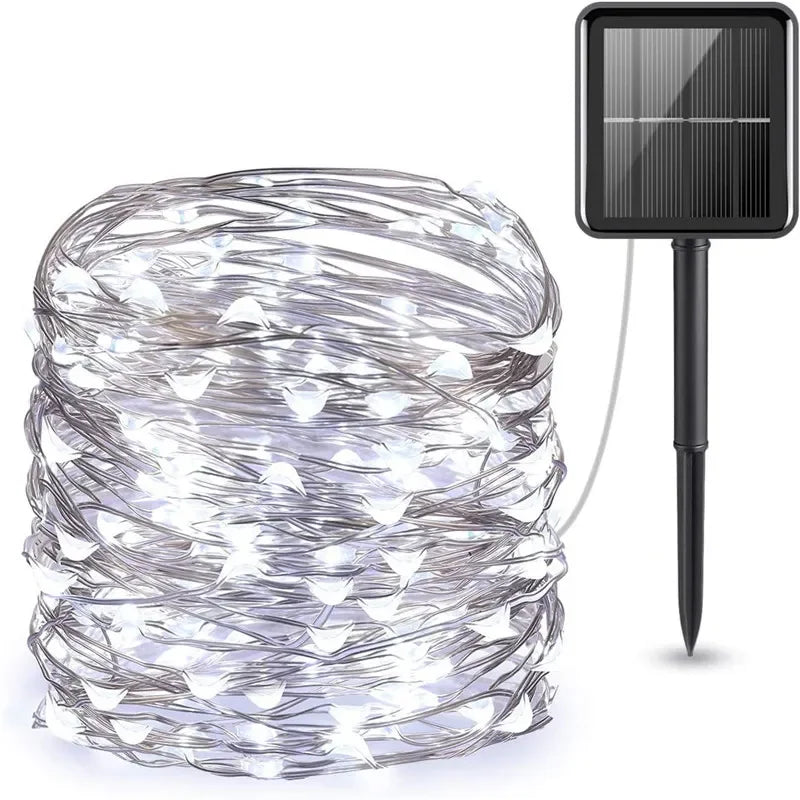 Solar-Powered LED Fairy String Lights – IP65 Waterproof for Garden & Patio