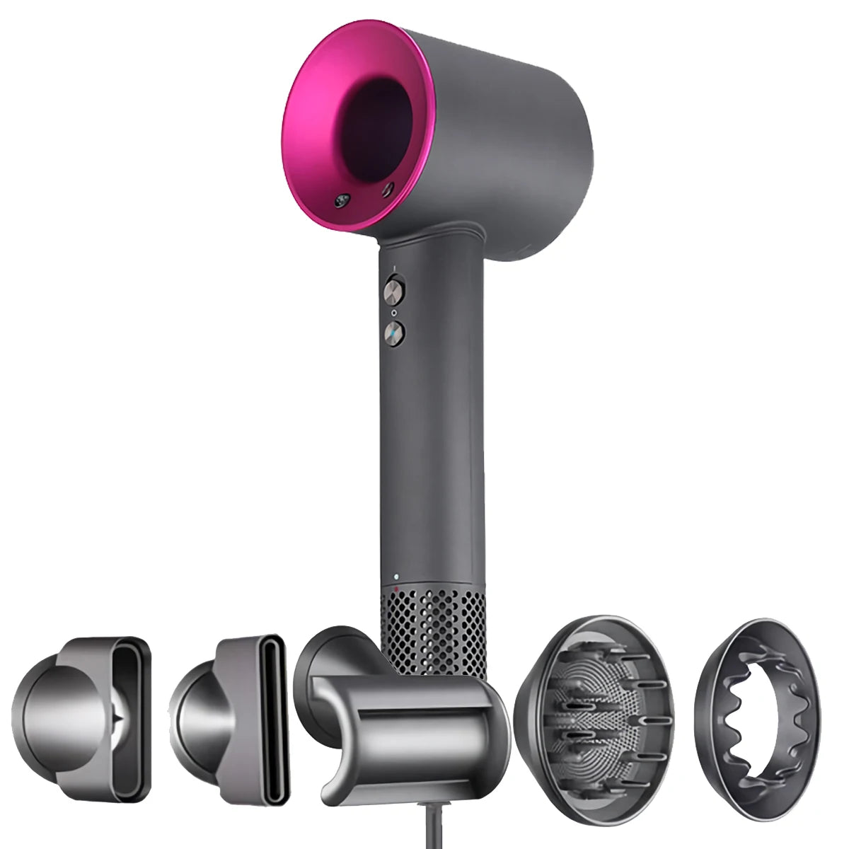 Bladeless Ionic Hair Dryer with Magnetic Nozzles
