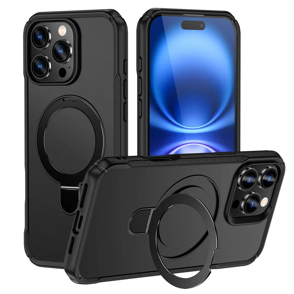 Magnetic Phone Case with Fold-Out Stand for MagSafe