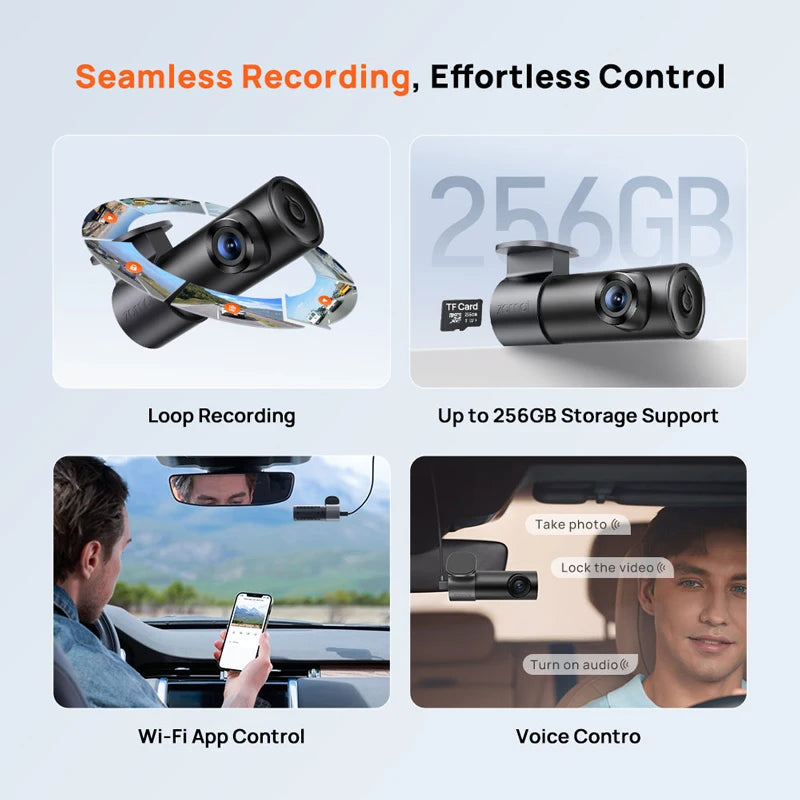 70mai M310 Plus 2K Dash Cam – 143-Degree Wide Angle