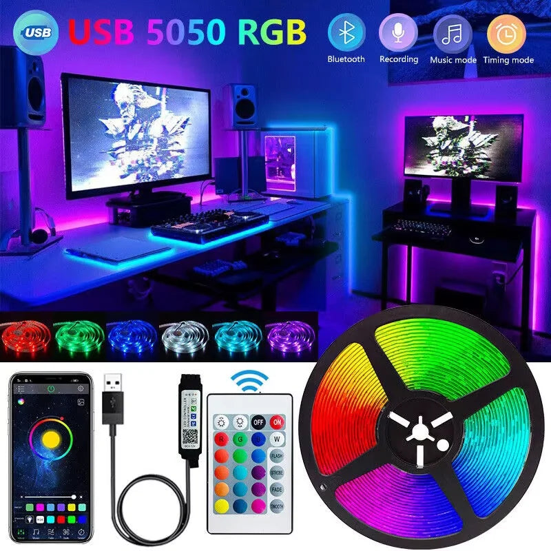Bluetooth Smart LED Strip Lights – App & Remote Control
