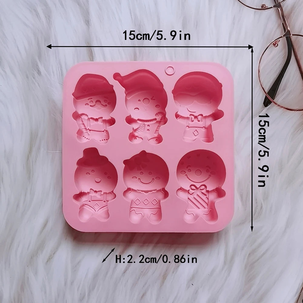 Christmas Gingerbread Man Candy Mold Silicone Mold Cookie Chocolate Baking Cake Mould DIY Christmas Atmosphere Scented Candle