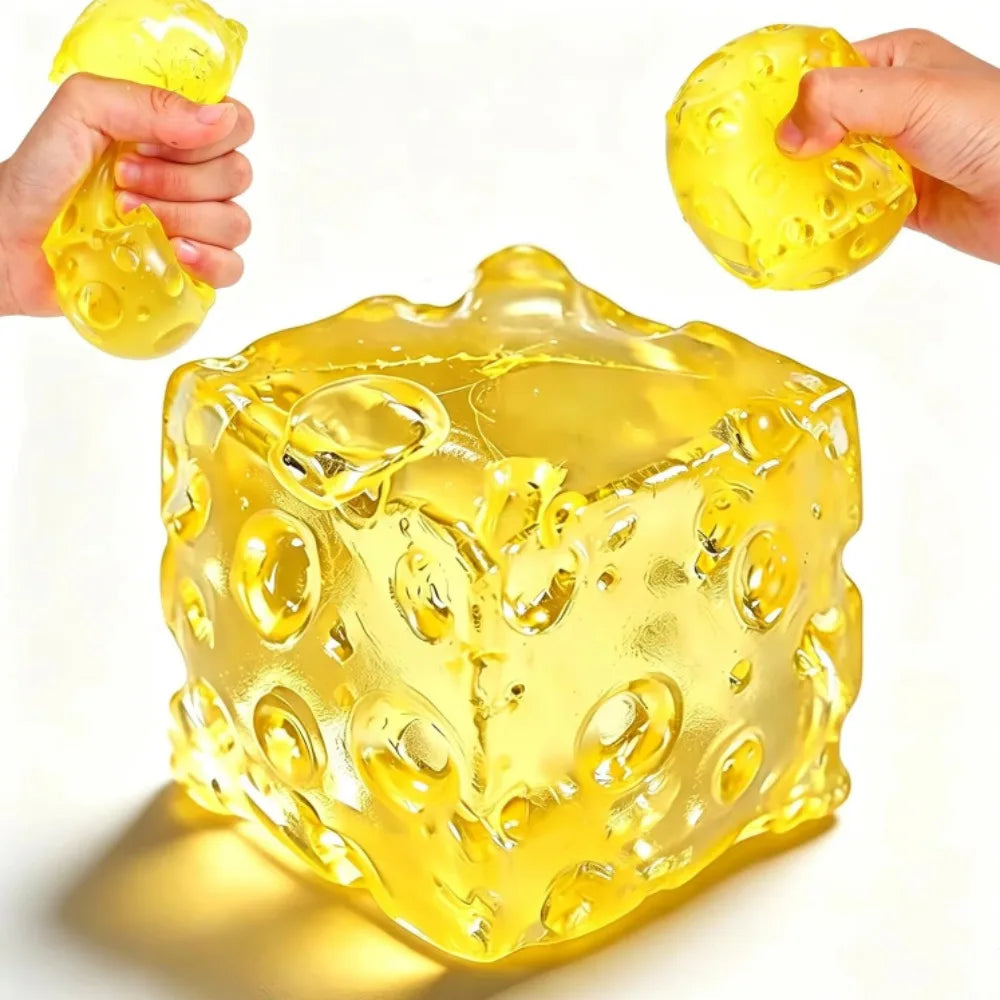 Squishy Honey Cheese Square Fidgets Toys Super Soft Mochi Cheese Squeeze Toy Funny Anti-stress Sensory Toy for Adults