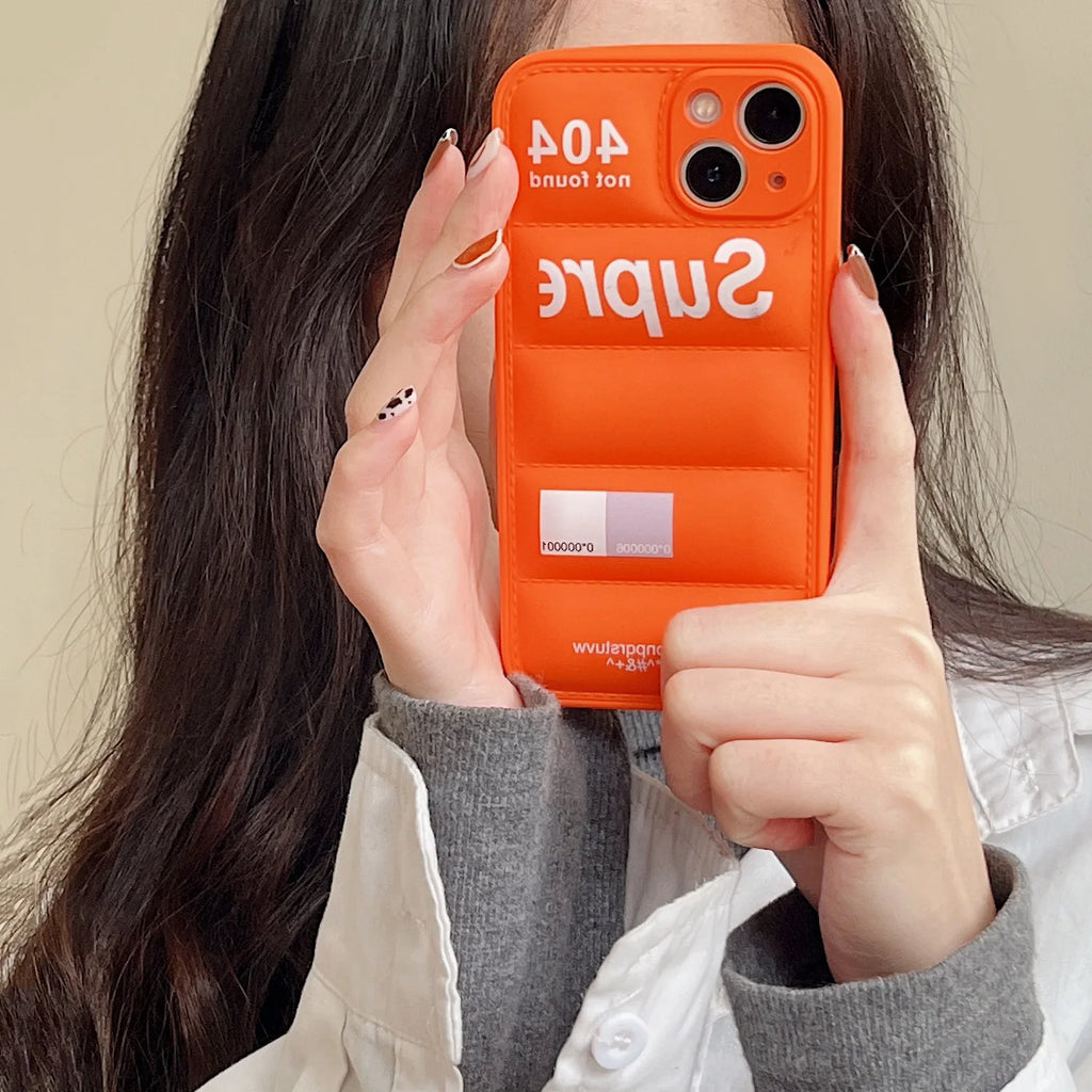 Fashion Down Jacket Puffer Case for iPhone 18 17 Pro Max 16 15 14 Plus 13 12 11 Original Lovely Silicone i Phone Cover Etui