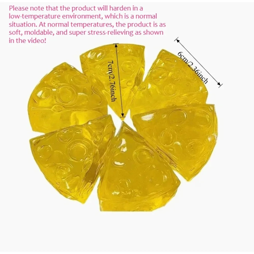 Squishy Honey Cheese Square Fidgets Toys Super Soft Mochi Cheese Squeeze Toy Funny Anti-stress Sensory Toy for Adults