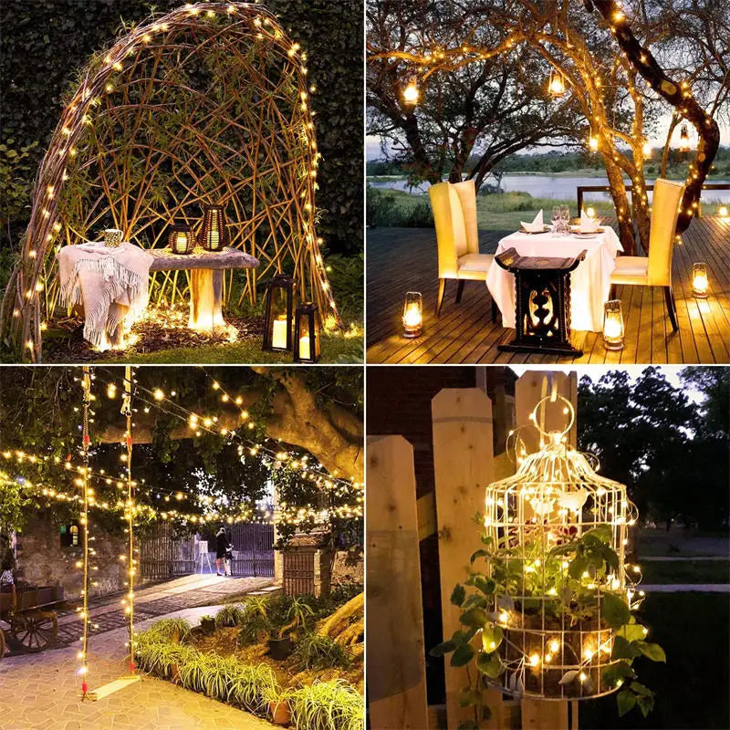 Solar-Powered LED Fairy String Lights – IP65 Waterproof for Garden & Patio