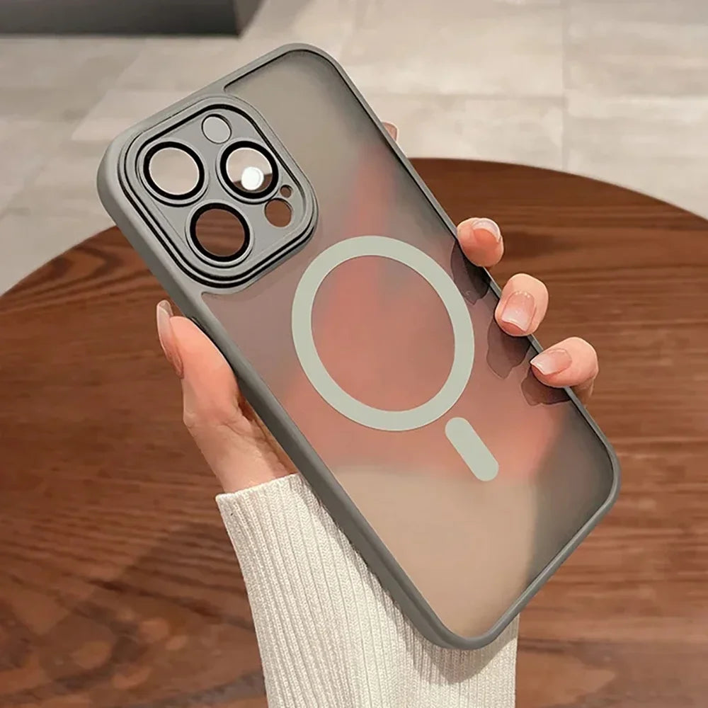Magnetic Matte Translucent Shockproof Phone Case