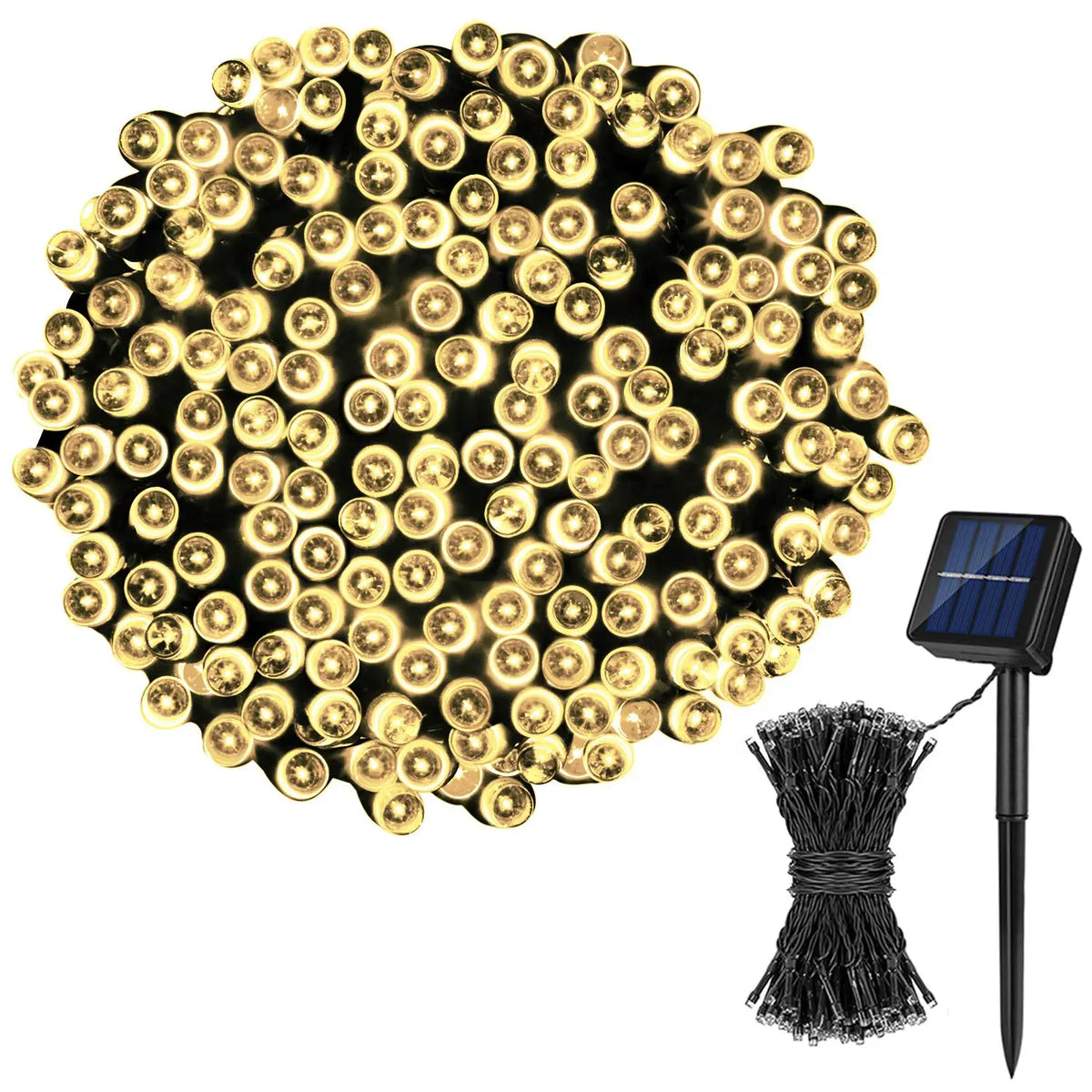 Solar Outdoor Fairy String Lights – IP65 Waterproof with 8 Modes & Memory Function