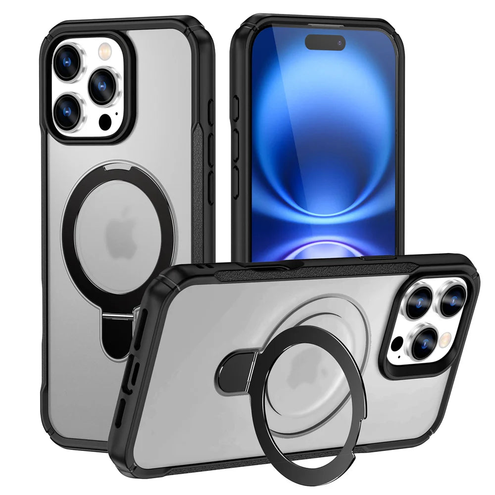 Magnetic Phone Case with Fold-Out Stand for MagSafe