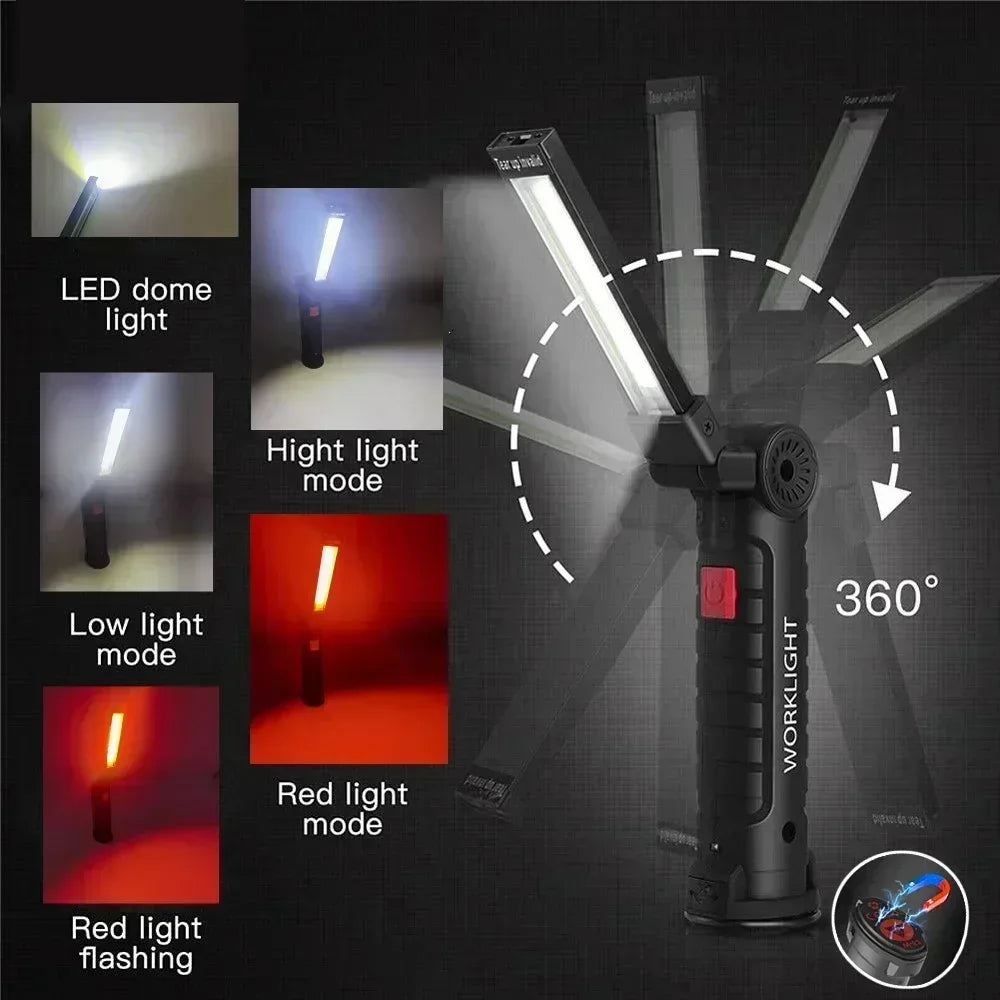 Portable COB LED Work Light – USB Rechargeable