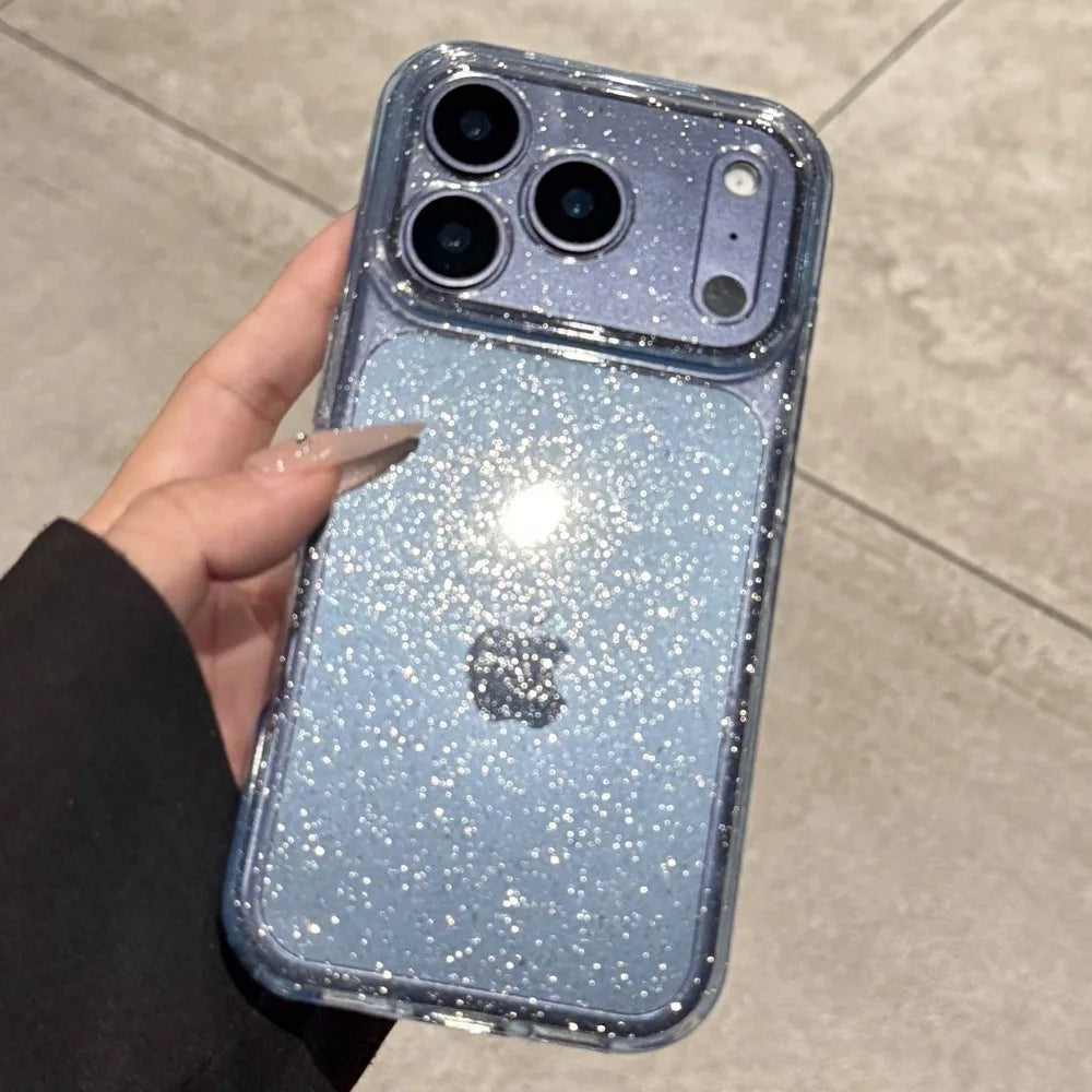 Luxury Bling Glitter Silicone Clear Phone Case For iPhone 18 17 Air 16 15 14 Plus 13 12 18 Pro Max Transparent Soft TPU Cover