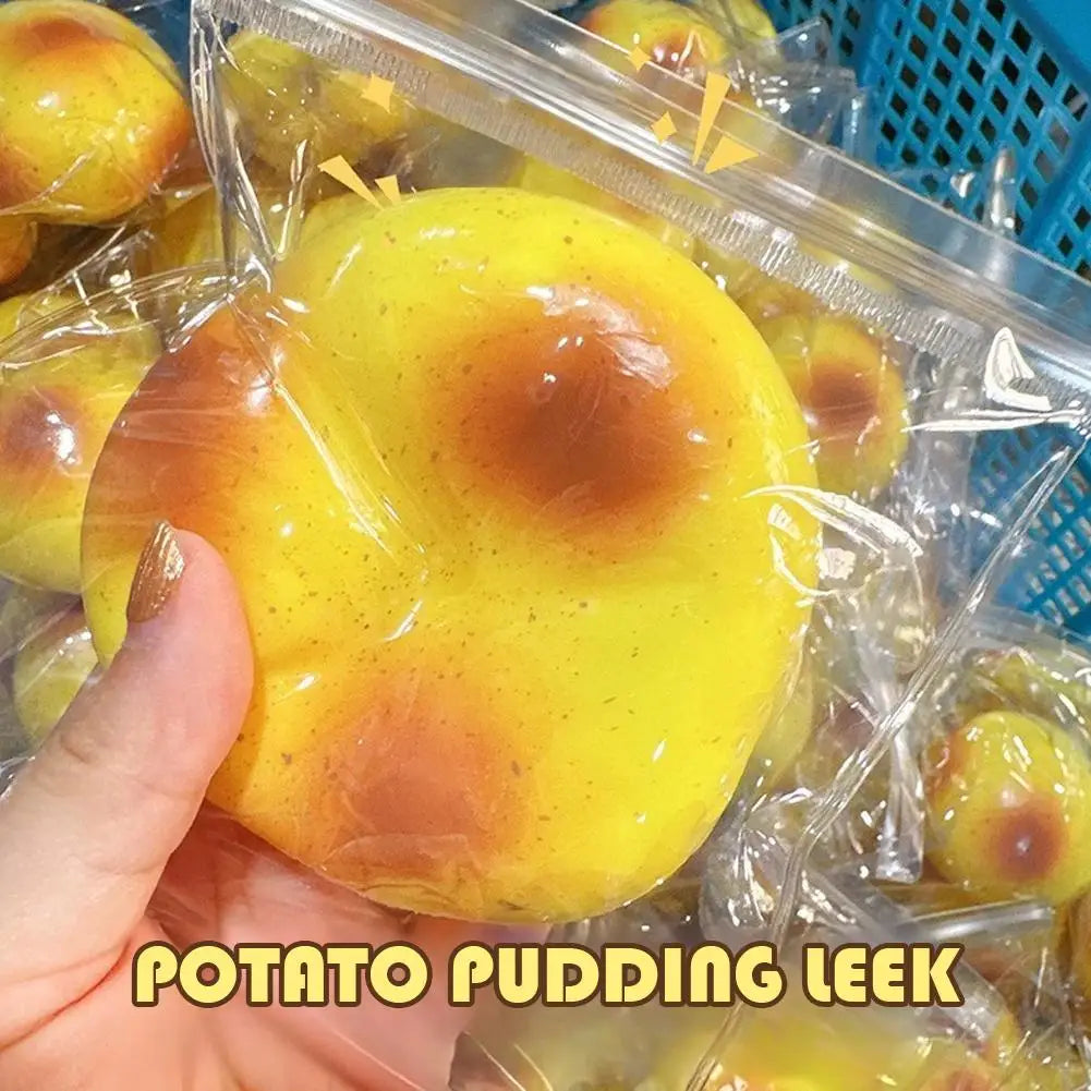Squishy Fluid Fidget Potato Toy- Slow Rising Sensory Squeeze Toy for Stress & Anxiety Relief, Cute Fake Food Desk Toy, Novelty