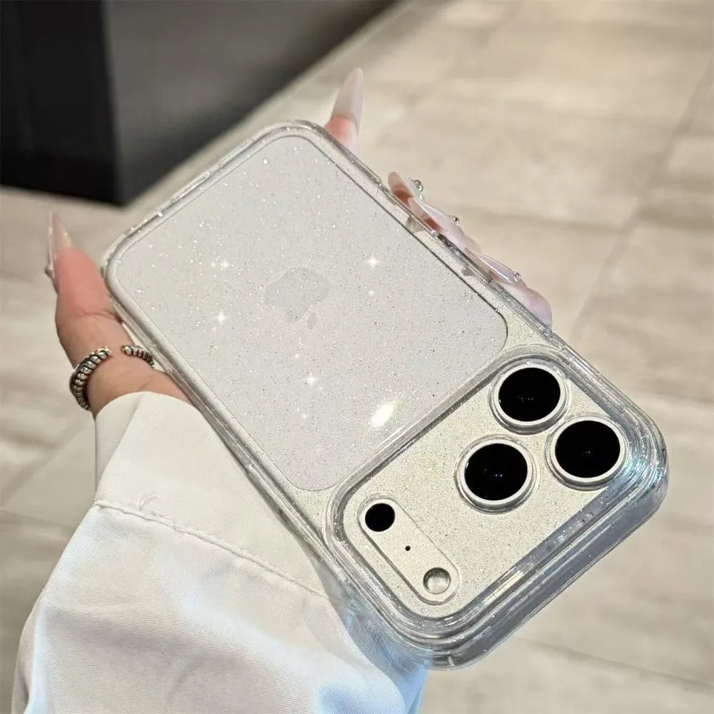 Luxury Bling Glitter Silicone Clear Phone Case For iPhone 18 17 Air 16 15 14 Plus 13 12 18 Pro Max Transparent Soft TPU Cover