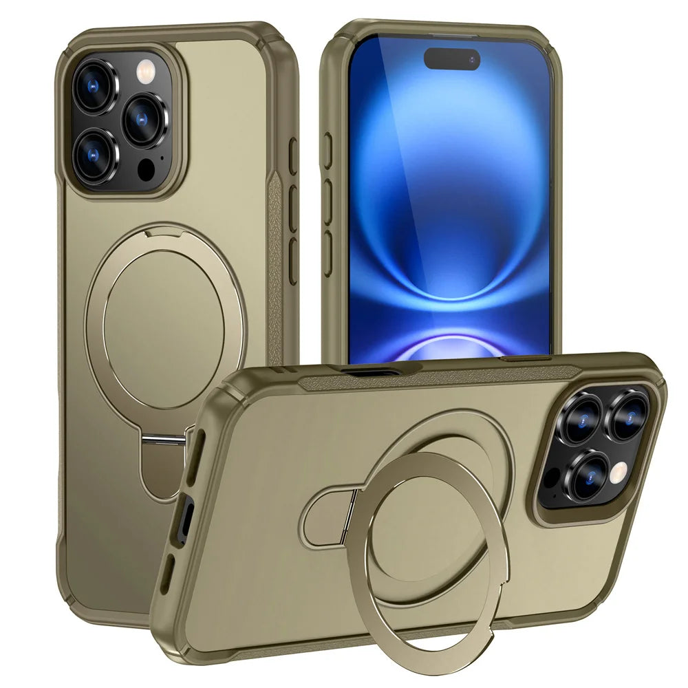 Magnetic Phone Case with Fold-Out Stand for MagSafe