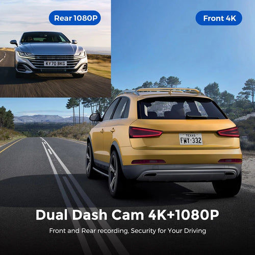 4K WiFi Dual-Lens Dash Cam – Front and Rear Driving Recorder