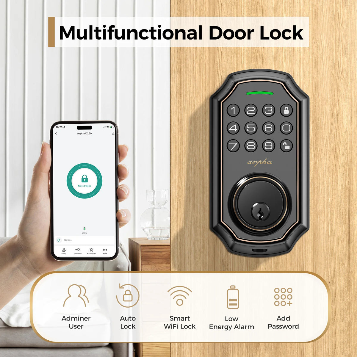 Smart Door Lock with Keypad and App Control