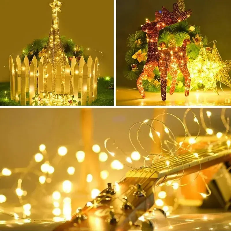 Solar-Powered LED Fairy String Lights – IP65 Waterproof for Garden & Patio