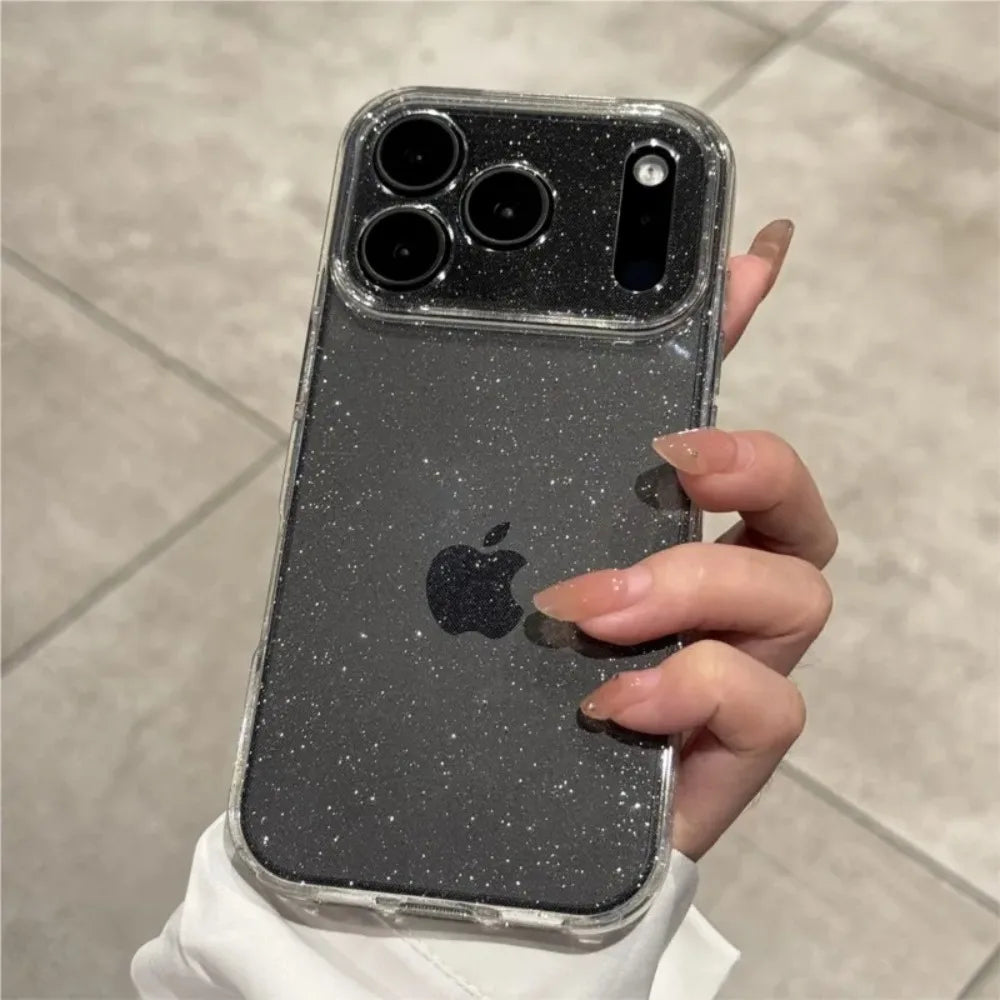 Luxury Bling Glitter Silicone Clear Phone Case For iPhone 18 17 Air 16 15 14 Plus 13 12 18 Pro Max Transparent Soft TPU Cover