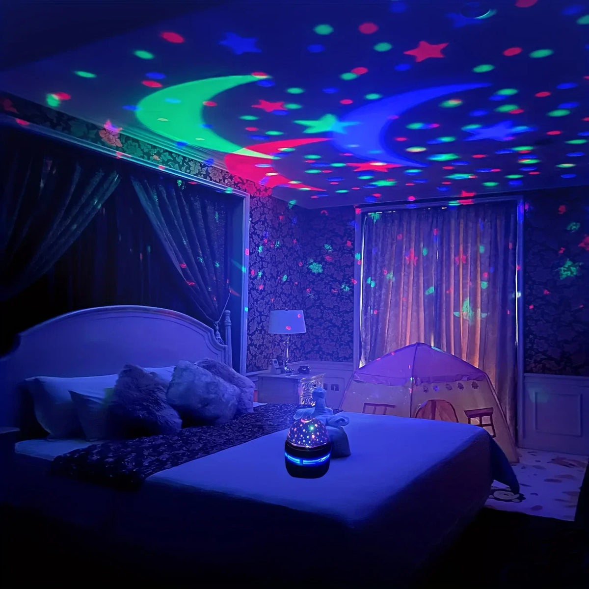 LED Starry Sky Projector Night Light – USB Moon & Star Lamp