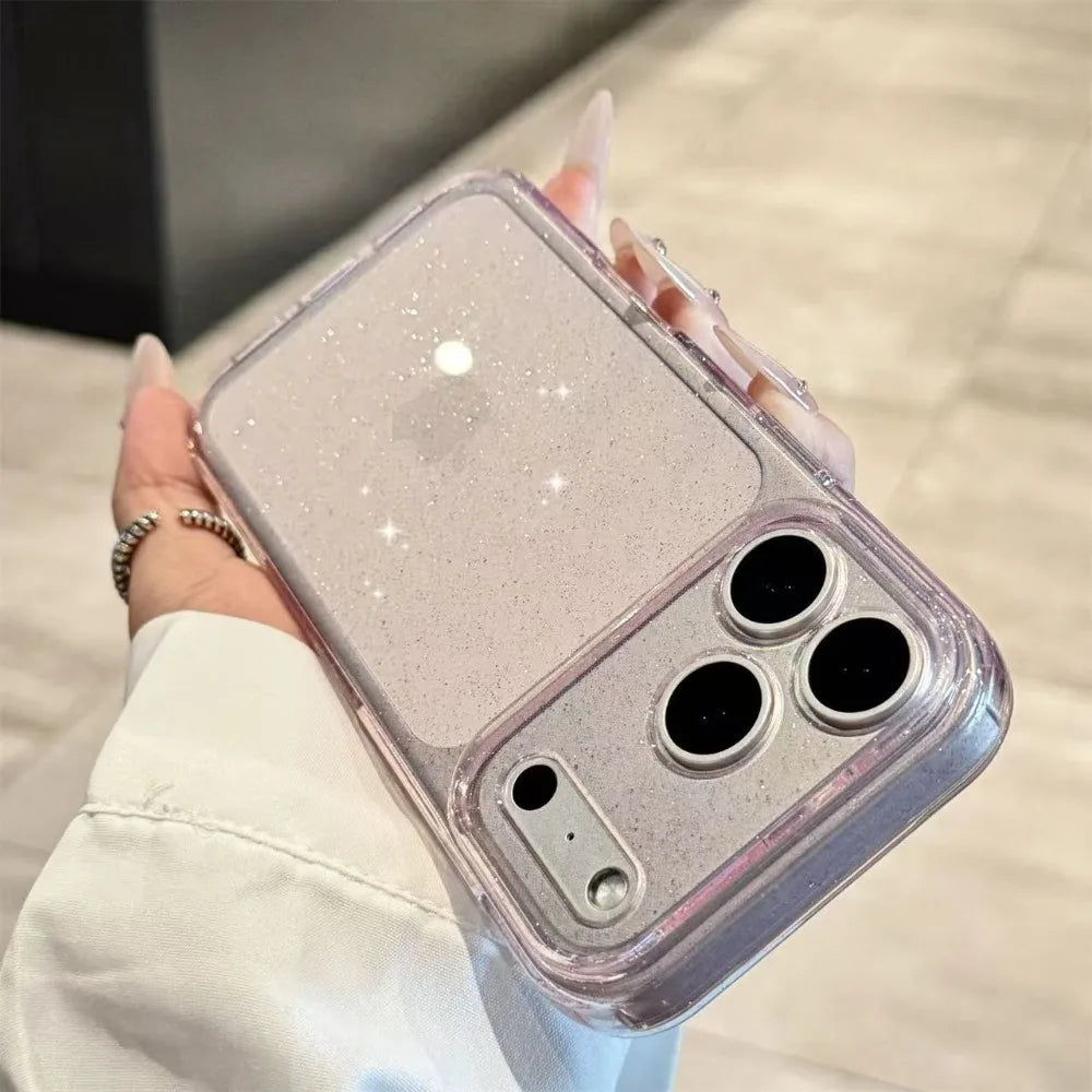 Luxury Bling Glitter Silicone Clear Phone Case For iPhone 18 17 Air 16 15 14 Plus 13 12 18 Pro Max Transparent Soft TPU Cover