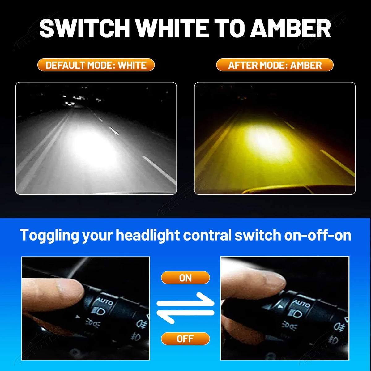 Dual-Color LED Headlight Bulbs 6000K/3000K